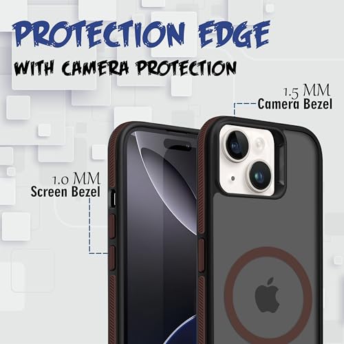 Image of V-TAN Ultra Matte Back Cover for Apple iPhone 14 Plus | Magnetic Case Compatible with Wireless Charging | Shockproof Stylish Protective Design Cover with Anti-Slip Grip - (Brown)