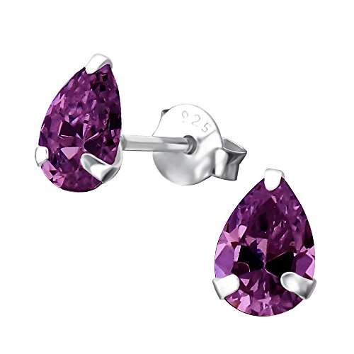 Preisvergleich Produktbild Laimons Damen-Ohrstecker Zirkonia Tropfen lila Sterling Silber 925