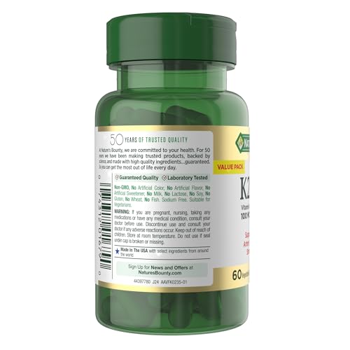Nature's Bounty Vitamin D3 K2 Capsules, Heart & Bone Health, 60 ct - image 7
