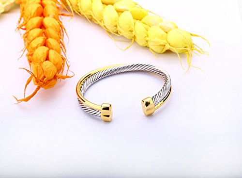 Uny Single Line Cross Over Twisted Cable Wire Bangles Crystal Mosaic Bracelet Bangle For Women Fashion Jewelry (Single Line) #TOP3