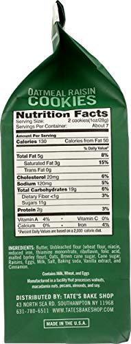 Tate'S Bake Shop 00274667 Tates Cookies Oatmeal Raisin thumb #6