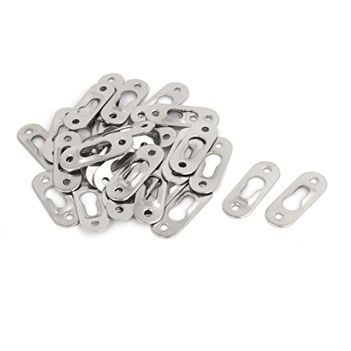 Image of Uxcell a16062900ux0280 42mm x 16mm Wall Hanging Picture Photo Frame Hidden Hooks Silver Tone Metal (Pack of 30)