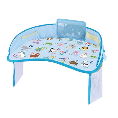 ジアン チャイルドデスク 赤ちゃん 車 チャイルドトレイ あかちゃん ベビーテーブル ベビー 車内 かわいい シートテーブル 子供用 子ども用 人気 テーブル こども カー かわいい ドライブ 食事 防水 固定バンド付き (ブルー)