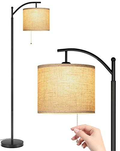 JOOFO Floor Lamp with Pull Chain Switch - Standing Floor Lamp with 9W LED Bulb and Fabric Linen Lamp Shade, 3 Color Temperatures Arc Floor Lamp for Bedroom and Living Room,Dorm,Office,Upgraded Version JOOFO Floor Lamp with Pull Chain Switch - Standing Floor Lamp with 9W LED Bulb and Fabric Linen Lamp Shade, 3 Color Temperatures Arc Floor Lamp for Bedroom and Living Room,Dorm,Office,Upgraded Version