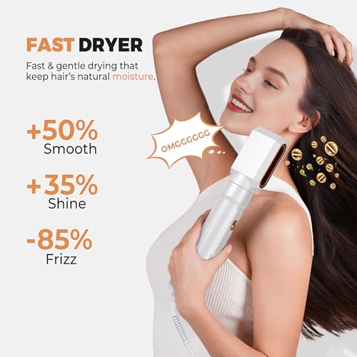 Image of 6 in ONE Blow Dryer Brush Ionic Hair Dryer Brush for Women, Hot Air Brush Hair Styling Tools 100-120V, Air Curling Iron Round Brush Blow Dryer 800W