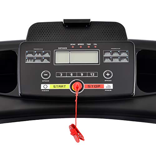 Nishore Esteira elétrica dobrável KRD-JK1609A para casa preta com 3 inclinações manuais