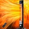 1500W Outdoor Heater,Patio Heater with Remote, 3 Heat Levels, 24H Timer, Carbon Fiber Heating Tube, Tip-Over & Overheat Protection, Electric Space Heaters for Indoor,Outdoor,Garage,Backyard