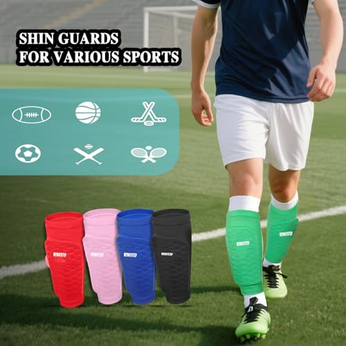 Soccer Shin Guards for Kids Youth Adult, Shin Defender Shin Guards with Honeycomb, Lightweight Shin Guard Sleeves, Shin Pads for Football Baseball Boxing MTB