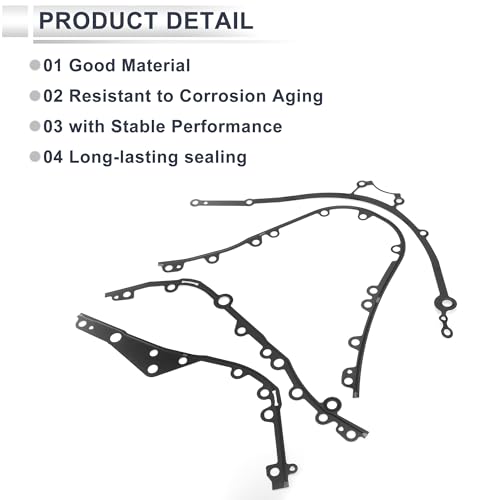 Image of Timing Cover Gasket for Porsche Cayenne 2010-2018 Long-lasting Sealing Engine Timing Cover Gasket No.94810112720 /94810113020 Metal 1 Pcs