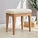 Taburete de vestir Taburete de vestidor de madera maciza Moderno Minimalista Maquillaje Taburete Dormitorio Bolso suave Taburete Pequeño Apartamento Square Taburete Taburete tapizado de vanidad