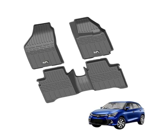 Image of Premium Glanza (2019-21) TPE Car Mats | Durable Anti-Slip 3D Car Floor Mat | Waterproof, Dustproof & Easy to Clean TPE Foot Mat | All Weather Car Floor Mat | Custom Fit Accessories