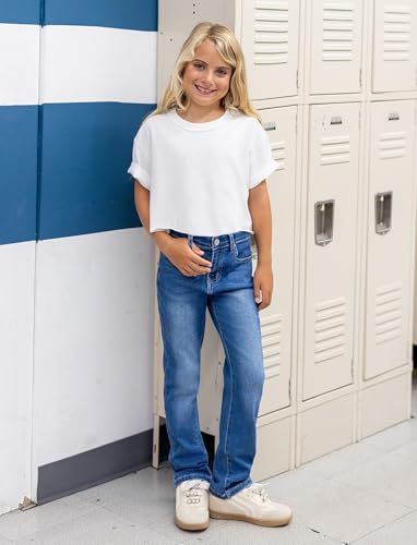 PATPAT Girls Bootcut Jeans 4-14 Years Elastic Waist Ultra Stretch Jeans2