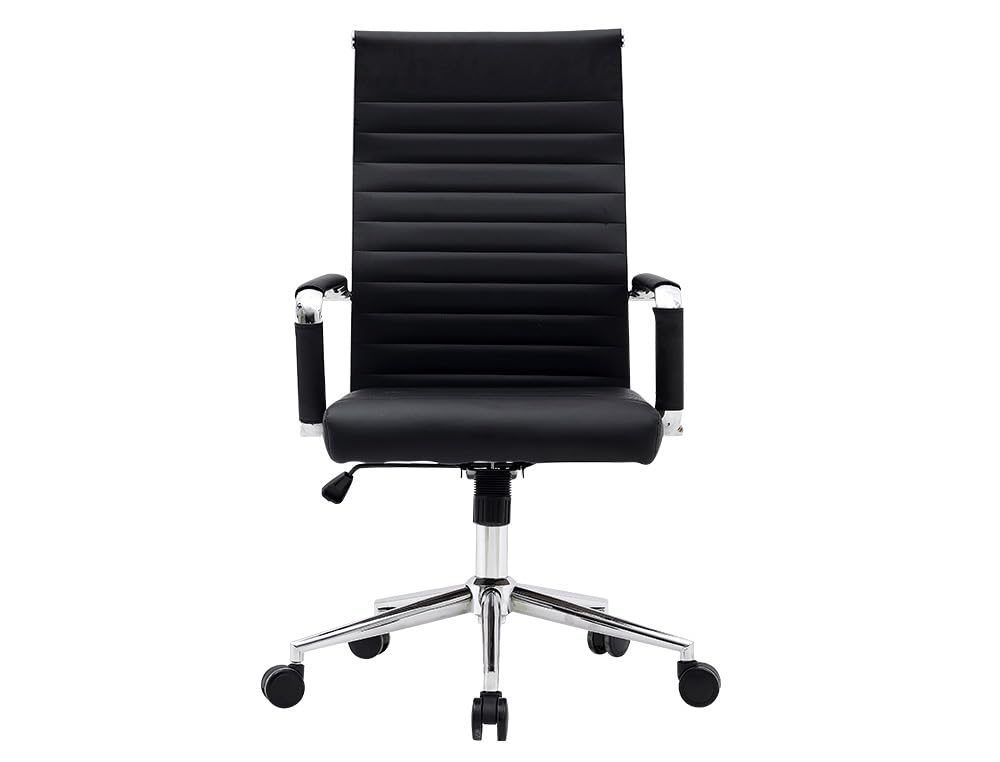 Chaise de direction Q-Connect en similicuir noir et base metal durable
