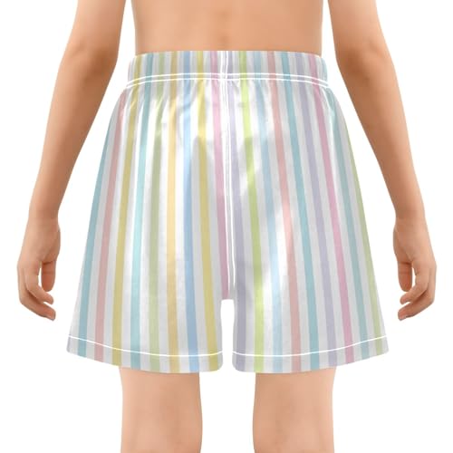 GuoChe Swimming Shorts for Boy Boys Quick Dry Boys Board Shorts Swimwear with Pocket Multicolored Stripes3