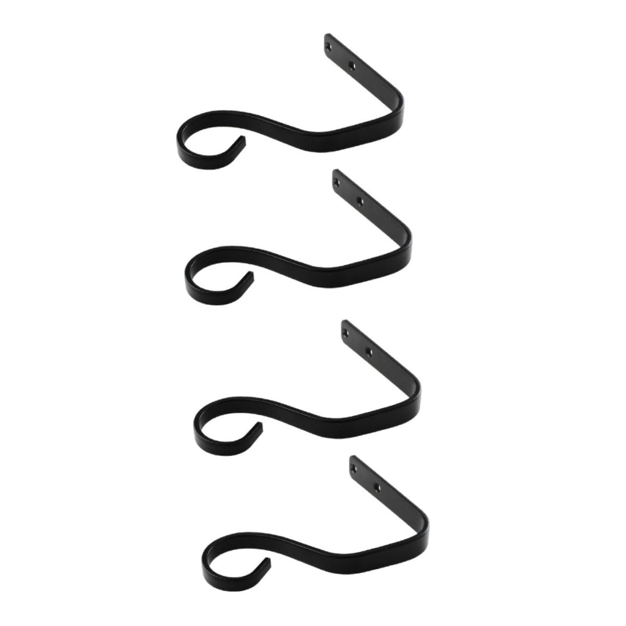 Yardwe 4pcs Hook up Wall Mount Clothes Rack Retro Decor Rustic Plant Stand Wall Light Stand Metal s Hooks - Bell Hook Iron Black Hanging Plants Stand Flowerpot Hook Hanging