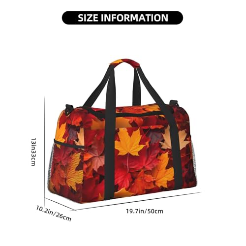 Autumn Fall Leaves Maple Travel Weekender Overnight Bags Foldable Hand Travel Bag Sport Gym Duffel Bag For Men Women2