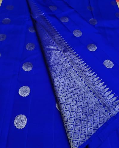 Image of Women's Soft Pure Silk Banarasi Saree and Unstitched Blouse Piece with Jacquard Zari Woven | Saree for Women