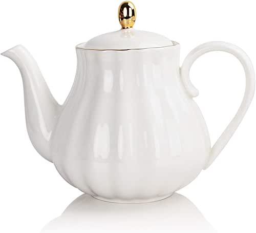 Sweejar Royal Teapot, Ceramic Tea Pot with Removable Stainless Steel