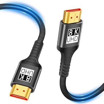 HDMI Cable 5m, HDMI Cable 2.1 5m 8K@60Hz 4K@120Hz 7680P Ultra High Speed Supports HDR10 3D eARC HDCP2.2&2.3,Compatible with PS5/4 X-Box/HDTV/Blu-ray Player/Projector/Monitor/PC