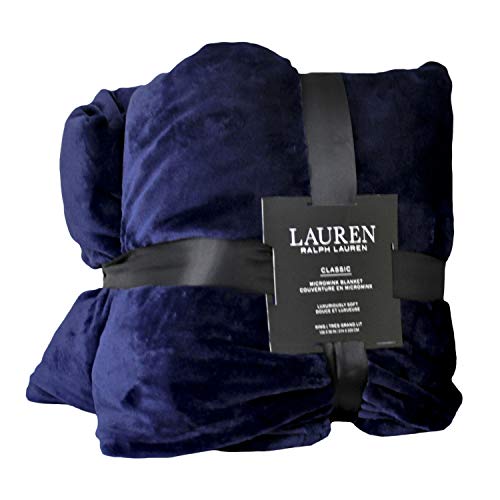 Ralph Lauren Micro Mink Blanket - Navy- King Micromink Classic #TOP2