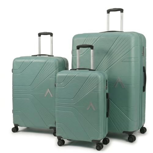 Image of VIP Aristocrat Slay 55, 66 & 75 Cm Polyproplyene Hard-Sided 4 Wheels Spinner Luggage Set of 3 Trolley Bags for Travel with Combination Lock| 3 Years Warranty (Pista Green)