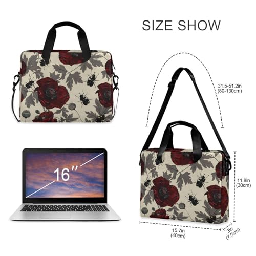 Maletín para portátil con diseño Beetle Rose 13-15.6 pulg miniatura 5