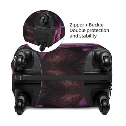 Travel Luggage Cover Anti-Scratch Suitcase Cover Protector Elastic Thicken Luggage Protector Washable Baggage Covers 3D Flowers and Purple Butterfly Suitcase Sleeve Fit 18-32 Inch Luggage Small4