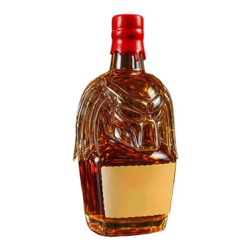 Decantadores De Licor,300ml Decantador De Vidrio - Recipiente Vacío Con Tapa Hermética Diseño Tridimensional Para Bebidas Vino Cava Hogar Reuniones
