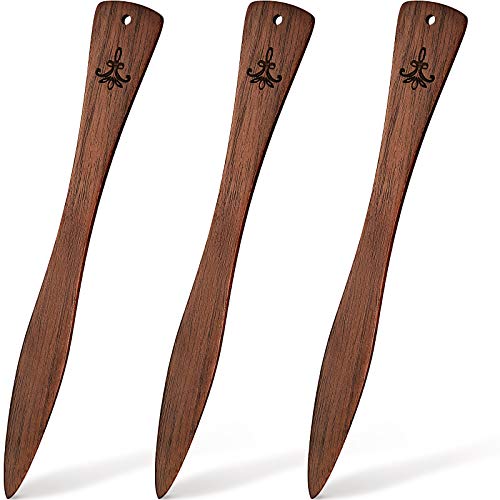 3 Pieces Wooden Letter Opener Wooden Bookmark Handmade Wooden 2 in 1 Letter Opener Mail Envelope Opener with Hole for Office Desk Presents