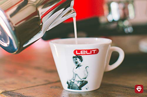 Lelit PL302 Filiżanki do cappuccino - spodki - 6 sztuk, porcelana, 190 centymetrów sześciennych, białe