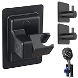 360° Adjustable Shower Head Holder, Handheld Shower Head Holder with Strong Adhesive, Waterproof, No Drill Wall Mount with Adhesive Hooks for Bathrooms, Heavy Duty Hooks for Walls, No Damage