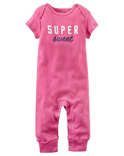 Jumpsuit rose fille Carter's en coton doux avec boutons pression