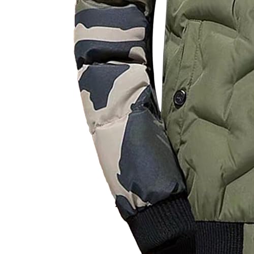 Men's Camo Quilted Bomber Jacket Winter Rib Varsity Baseball Jacket Lightweight Windproof Warm Padded Coats4