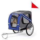 PEXMOR Dog Bike Trailer,Dog Trailer Pet Cart for Bicycle w/Universal Hitch, Folding Bike Wagon Cargo Carrier for Dog w/Quick Release 20" Wheels& 3 Entrances (Deep Blue)