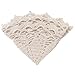 BOMHCS Crochet Lace Doilies Wave Edge Table Place Mats Christmas Wedding Decorative Flower Coasters Kitchen Doliy (Beige, 10.8 inches to 11.8 inches,Pack of 3 PCS)