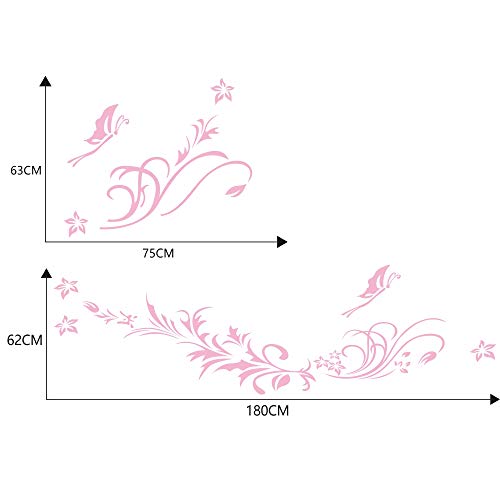 Image of Car Body Decals Carved Hollow Flower Butterfly Decorative Stickers Anti-Scratch for Cars, Vans, SUVs, Trucks,Set of 3 pcs (Pink)