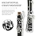 SONICAKE B Flat Clarinet for Intermediate Beginners & Student, Upgraded Ebonite Bb Clarinet Silver-plated with 2 Barrels, 4C Mouthpiece, Hard Case, Cleaning Kit, Black, QCR-11
