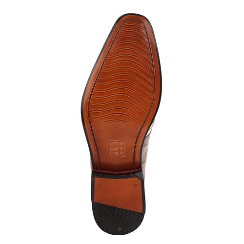 Libertyzeno Mens Lace Up Croco Eel Print Oxford Dress Shoes Brown/Beige Size 10 #TOP6