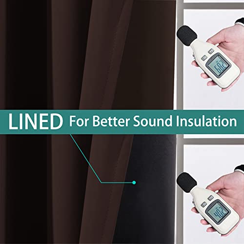 Image of Yakamok Blackout Curtains 84 Inches Long,Blackout Curtain Panels for Bedroom, 2 Thick Layers Grommet Top Thermal Insulated Drapes with Black Liner for Living Room(52Wx84L, Chocolate Brown, 2 Panels)