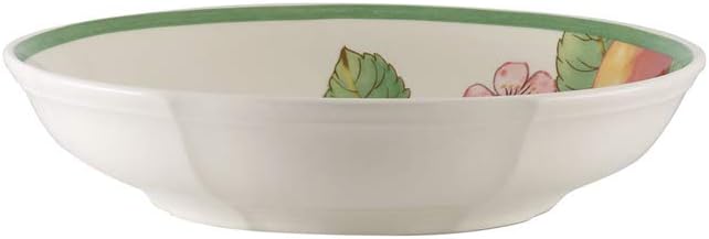 Villeroy & Boch 10-4247-3383 French Garden Modern Fruits Shallow Bowl Apple, 24 cm, Premium Porcelain, White/Coloured, 1.2 liters