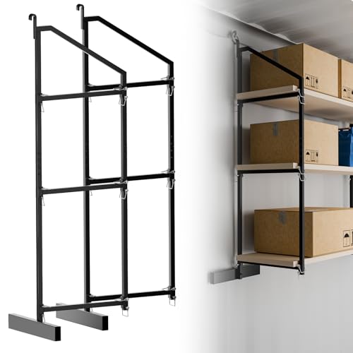 NULTRUMA Shipping Container Shelving Bracket, 2 Pack of 3-Tier Heavy Duty Shipping Container Shelving, 1100LBS Capacity, No-Drill Installation, Space-Saving Storage Rack