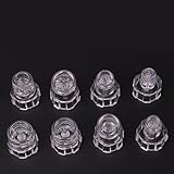 Plastic Hydro Dermabrasion Microderma Heads Hydro Facial Aqua Peel Tips Water Peeling Caps Facial Care Skin Cleaning Tool Beauty Machine Replacement Spare Parts 8pcs Per Set （Transparent）