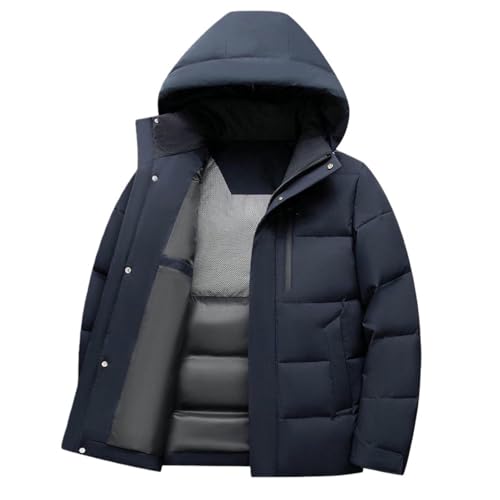 Veste d'hiver rembourrée haut de gamme homme manteau uni élégant