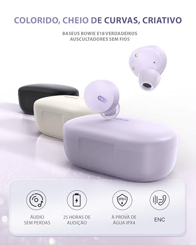 Écouteurs Baseus Bowie E18 TWS violets pour smartphone