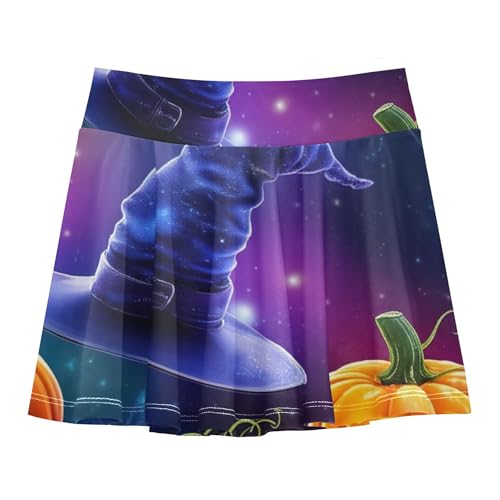 Athletic Shorts Girls Skorts Tennis Skirts for Kids Casual Flowy Skirt Halloween Pumpkins 3t