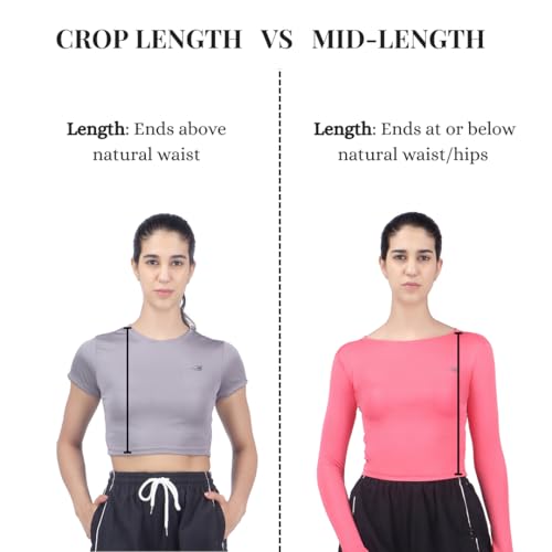 Image of Amazon Brand - INKAST Women Solid Fit T-Shirt | Active Wear Crop Tops with Thumbhole | Casual Sport Wear | Gym | Training | Running | Workout
