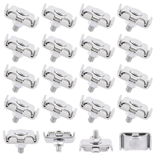 Mardatt 30 Pcs Metal Gridwall Joining Clips Connectors with Screws, Zinc Plated Grid Wall Clamp for Grid Panel
