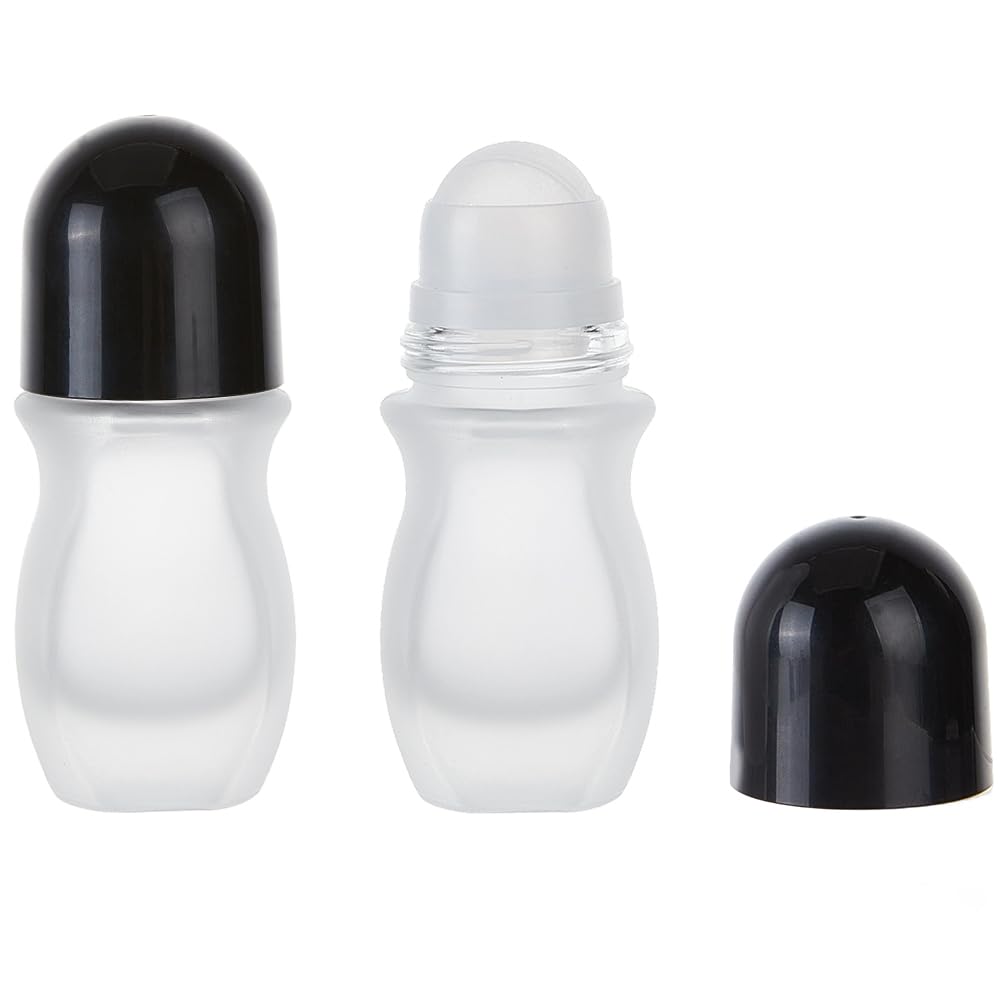 GORGECRAFT 2 Flacon Roller en Verre Dépoli pour Huiles Essentielles de 30 ML Vide Réutilisable pour Déodorant Anti Fuite Rechargeable Petit Format pour Voyage Parfums et Cosmétiques.