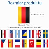 AOMAIGAD WM 2026 girlanda flaga 22 m flaga piłkarska 2026 flaga dekoracja dla 48 krajów, flagi dekoracje do baru na imprezę w ogrodzie (2 sztuki, 20 x 30 cm)
