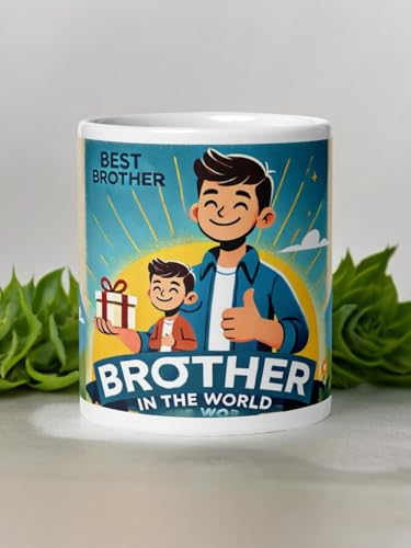 Image of Better Gift Flowers Best Brother Mug, Round Shaped Multicolor Themed Coffee Mugs, Mug for Gifting, Gifting Items for Family, Friends & Closed Ones